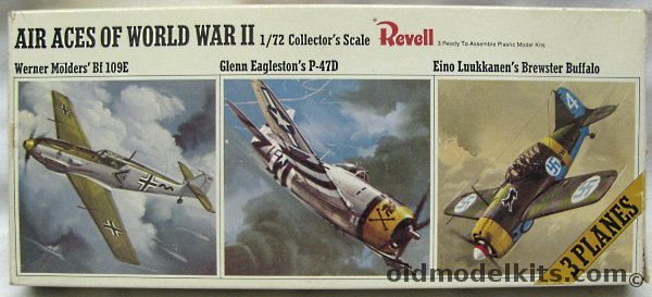 Revell 1/72 Air Aces of WWII Luukkanen's Buffalo / Eagleston's P-47D / Molders' Bf-109E, H684-130 plastic model kit